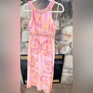 GUC Lilly Pulitzer Pink and Orange Maxi Dress. Size 6